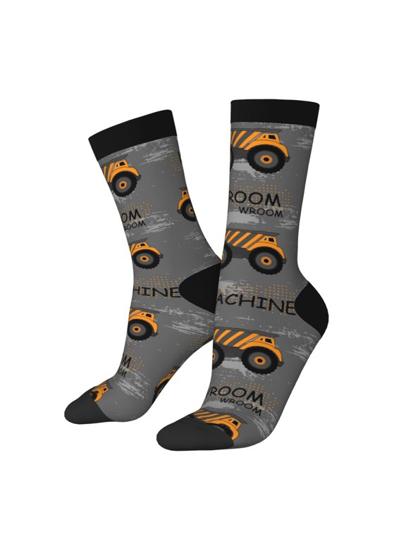 Construction Machines Crew Socks for Men & Women, Breathable Casual Athletic Ankle Socks