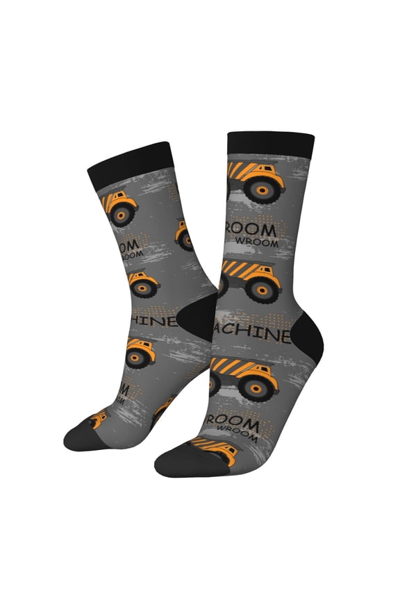 Construction Machines Crew Socks for Men & Women, Breathable Casual Athletic Ankle Socks