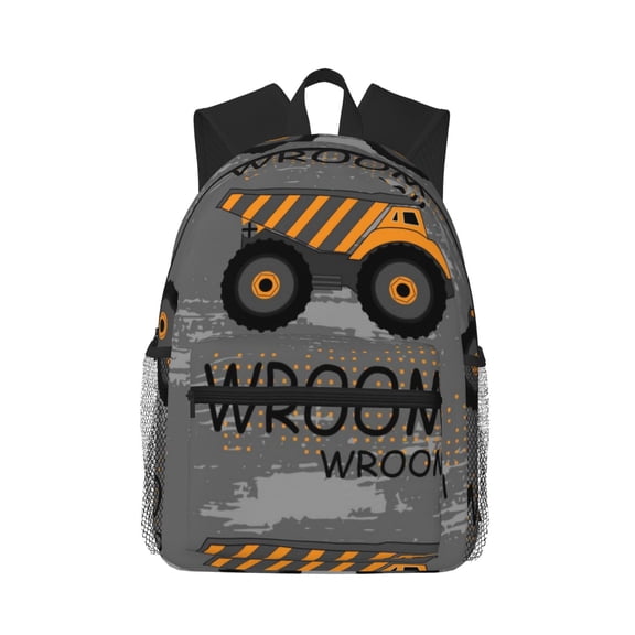 Vsdgher Construction Machines Print Unisex Large Capacity Bookbag Schoolbag Casual Daypack for High School/College/Teens/Travel/Work
