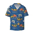 thumbnail image 1 of Vsdgher Construction Vehicles Print Men's Wrinkle Free Untucked Cuban Shirt Business Casual Button Down Shirts Short Sleeve Shirt, 1 of 7