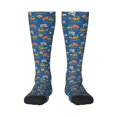 thumbnail image 1 of Vsdgher Construction Vehicles Print Thigh High Socks Extra Long Stretchy Sock Women Over Knee High Opaque Stocking Daily Wear, 1 of 5
