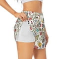 thumbnail image 1 of Vsdgher Cooking Utensils Print Women's Running Double Layer Shorts High Waisted with Pockets Elastic Yoga Workout Athletic Gym Sports, 1 of 8