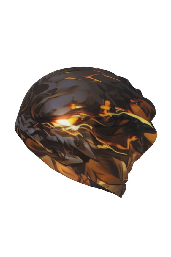 Cool Black Gold Dragon Slouchy Beanie Hat for Men/Women, Skull Cap Chemo Cap Night Sleeping Cap