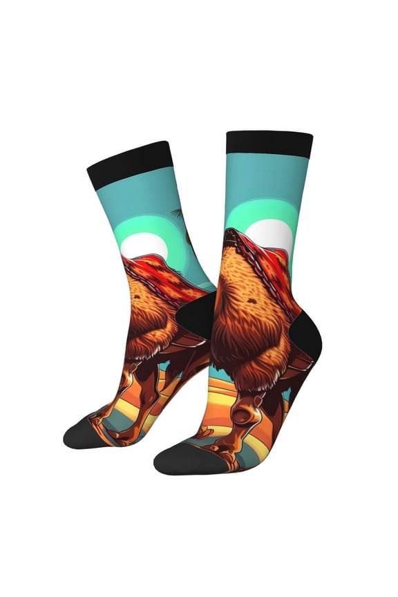 Cool Camel Oasis Vibes Crew Socks for Men & Women, Breathable Casual Athletic Ankle Socks