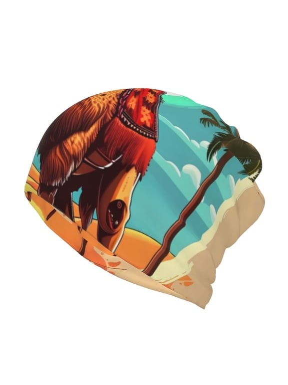 Cool Camel Oasis Vibes Slouchy Beanie Hat for Men/Women, Skull Cap Chemo Cap Night Sleeping Cap