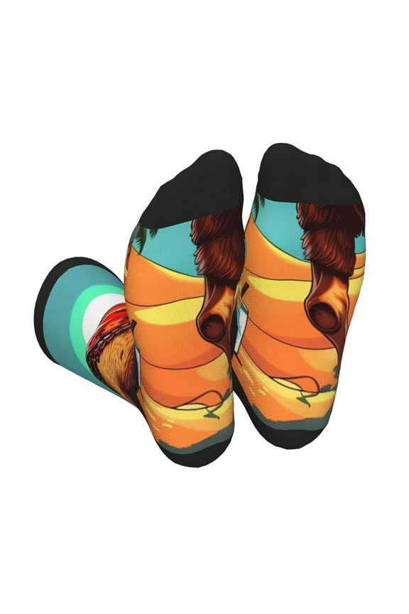 Cool Camel Oasis Vibes Unisex Crew Socks Lightweight Breathable Ventilation Ankle Socks, Mid-calf socks for Daily