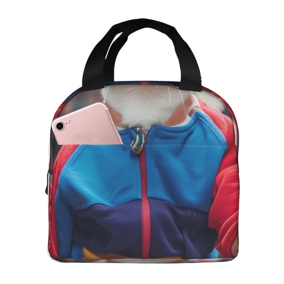 Vsdgher Cool Cat In Sunglasses Lunch Bag, Lunch Box for Women Adult Men, Lunch Tote Insulated Cooler Lunch Container for Work/Office/Picnic/Travel
