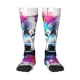 thumbnail image 1 of Vsdgher Cool Colorful Wolf Print Thigh High Socks Extra Long Stretchy Sock Women Over Knee High Opaque Stocking Daily Wear, 1 of 5