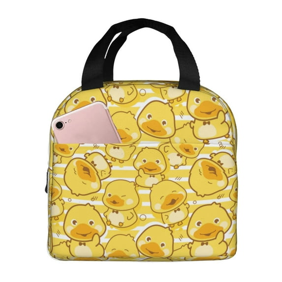 Vsdgher Cool Duck With Yellow Strip Lunch Bag, Lunch Box for Women Adult Men, Lunch Tote Insulated Cooler Lunch Container for Work/Office/Picnic/Travel