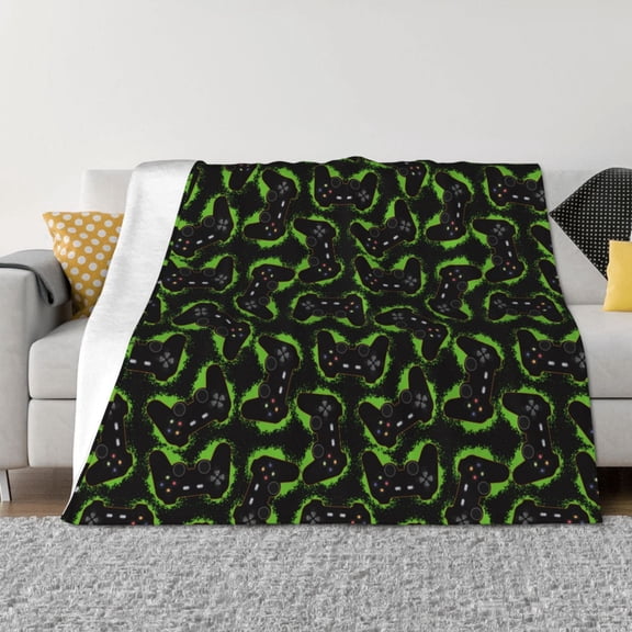 Vsdgher Cool Gamepad Pattern Fleece Throw Blanket, Horizontal Fleece Bedding Home Decor for Couch & Bed All Season Use -50"x40"