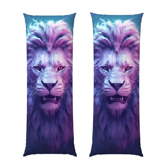 Vsdgher Cool Lion Head Body Pillow Cover, Pillowcases with Hidden Zipper Breathable Long Pillow Case (Pillows are not included,20x54 inch)