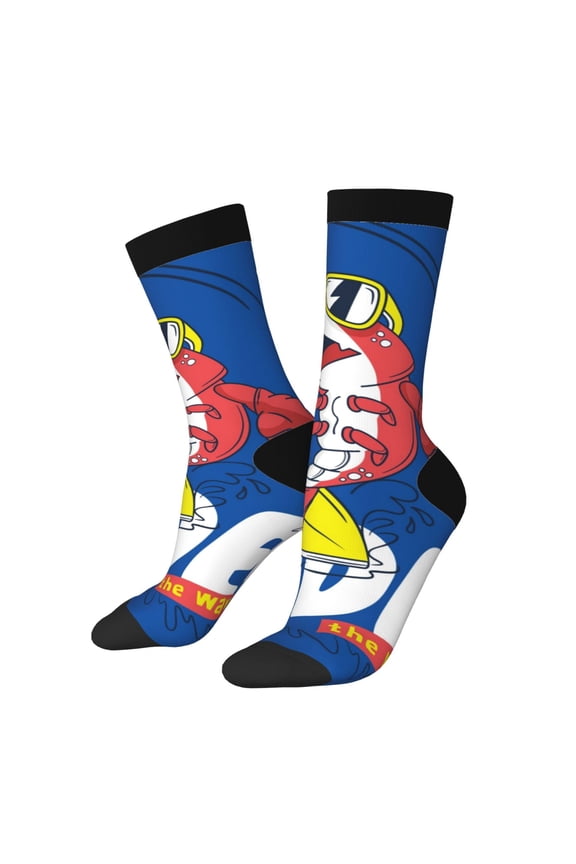 Cool Lobster Surfing Crew Socks for Men & Women, Breathable Casual Athletic Ankle Socks