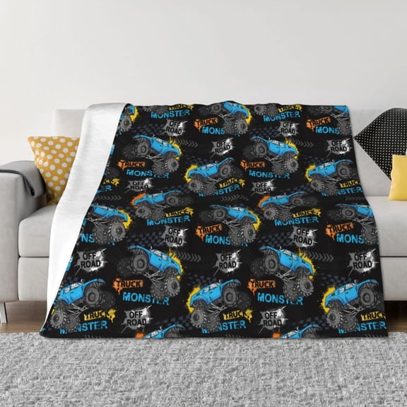 Vsdgher Cool Off-Road Vehicle Pattern Fleece Throw Blanket, Horizontal Fleece Bedding Home Decor for Couch & Bed All Season Use -50"x40"