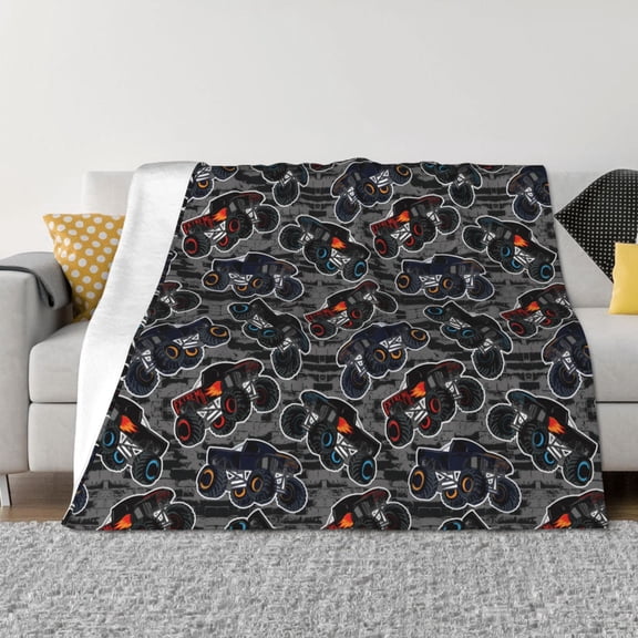 Vsdgher Cool Off-Road Vehicle Pattern Fleece Throw Blanket, Horizontal Fleece Bedding Home Decor for Couch & Bed All Season Use -80"x60"