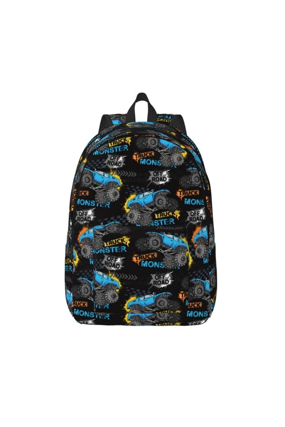 Cool Off-Road Vehicle Print Canvas Backpack Travel Rucksack Unisex Knapsack 15.7/17.7Inch Laptop Backpack for Work,College -Small
