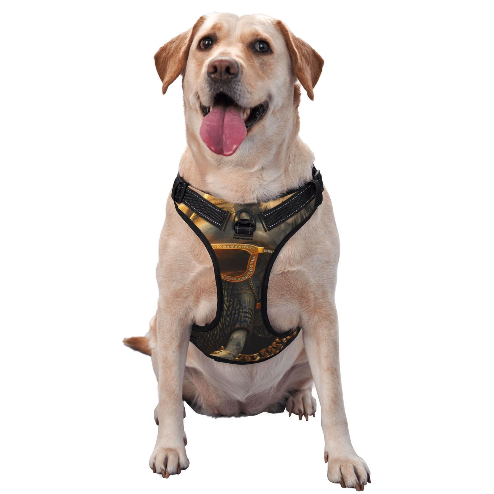 Vsdgher Cool Sunglasses Elephant Art Dog Harness, No-Pull Pet Harness, Dog Vest, Pet Vest for Small to Large Dogs-Small
