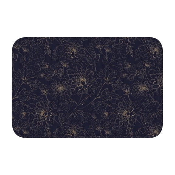 Vsdgher Copper-Gold Gloss Outline Chrysanthemum Hem Mat 40x60 - Multipurpose Doormat for Indoor & Outdoor Use - Welcome Your Guests with our Entrance Mat
