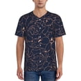 thumbnail image 1 of Vsdgher Copper-Gold Gloss Outline Flower Mens T-Shirts Baseball Vintage Fashionable Lightweight Casual Crew Neck Slim Fit with Long Sleeves-4X-Large, 1 of 7