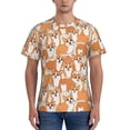 thumbnail image 1 of Vsdgher Corgi Animal Print Men's Dry Fit Mesh Athletic Shirts Moisture Wicking Tennis T-Shirt Tops, 1 of 9