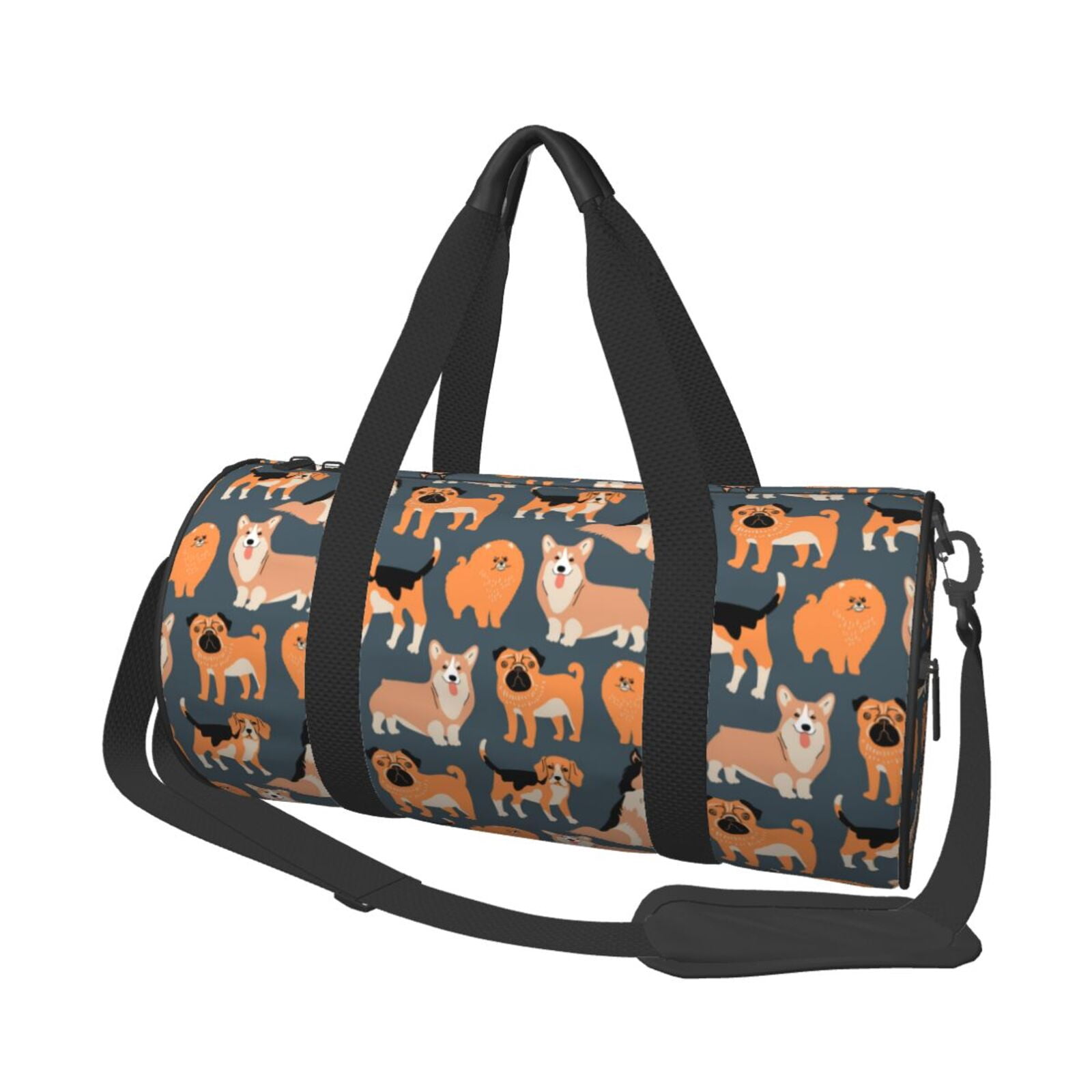 Vsdgher Corgi Collie Pug 45L Foldable Duffel Bag, Sports Gym Bag,Overnight Bag, Portable Weekender Bag for Airplanes