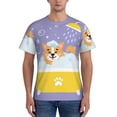 thumbnail image 1 of Vsdgher Corgi Washing in Bathtub Print Men's Dry Fit Mesh Athletic Shirts Moisture Wicking Tennis T-Shirt Tops, 1 of 9