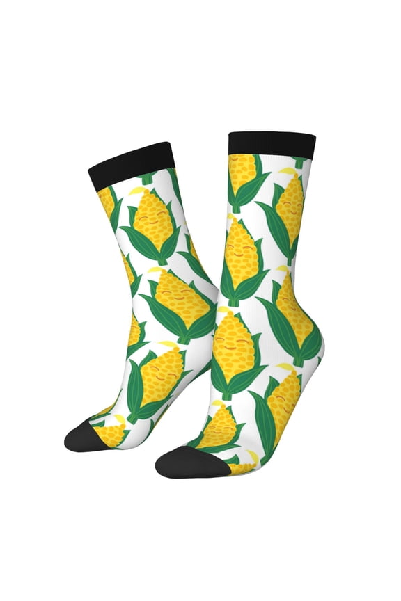 Corn Cob Crew Socks for Men & Women, Breathable Casual Athletic Ankle Socks