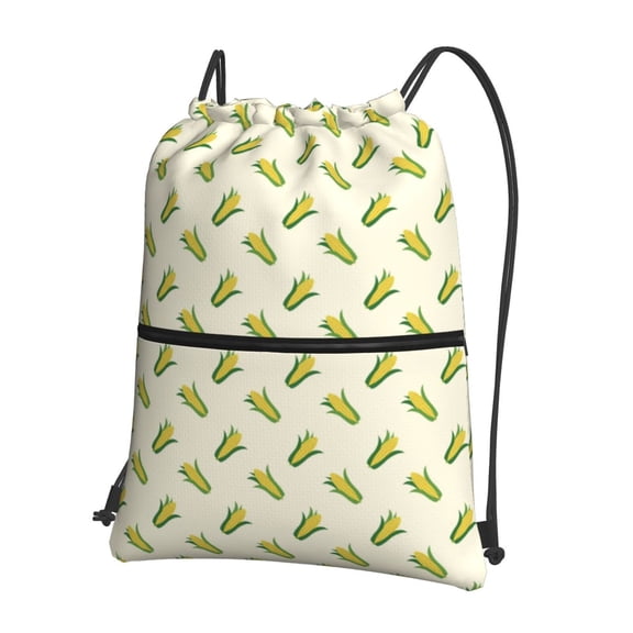 Vsdgher Corn Drawstring Backpack Water Resistant String Bag Sports Sackpack Gym Sack for Men Women