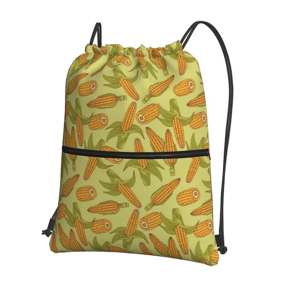 Vsdgher Corn Drawstring Backpack Water Resistant String Bag Sports Sackpack Gym Sack for Men Women