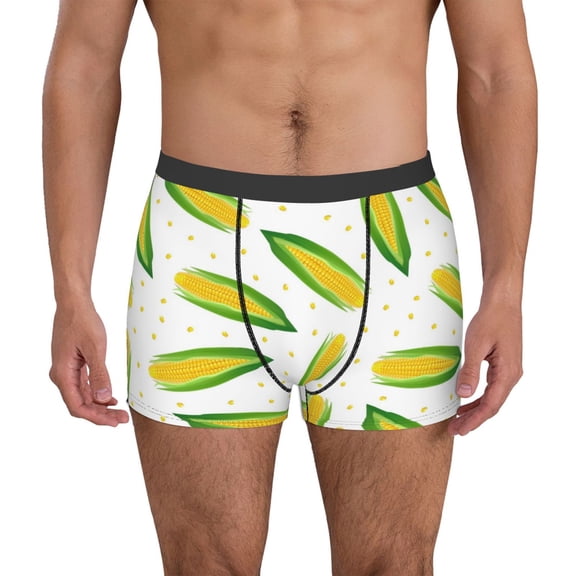 Vsdgher Corns Pattern Men's Boxer Brief Underwear,Soft Funny Underwear for Men-Small