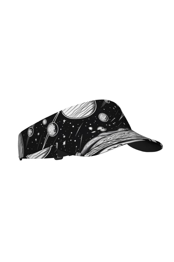Cosmic Landscape Celestial Art Print Adult Sunscreen Visor Cap,1 Piece of Sport Sun Visor Hats Adjustable Sun Hat for Outdoor Activities Fits for Women and Men (One Size)