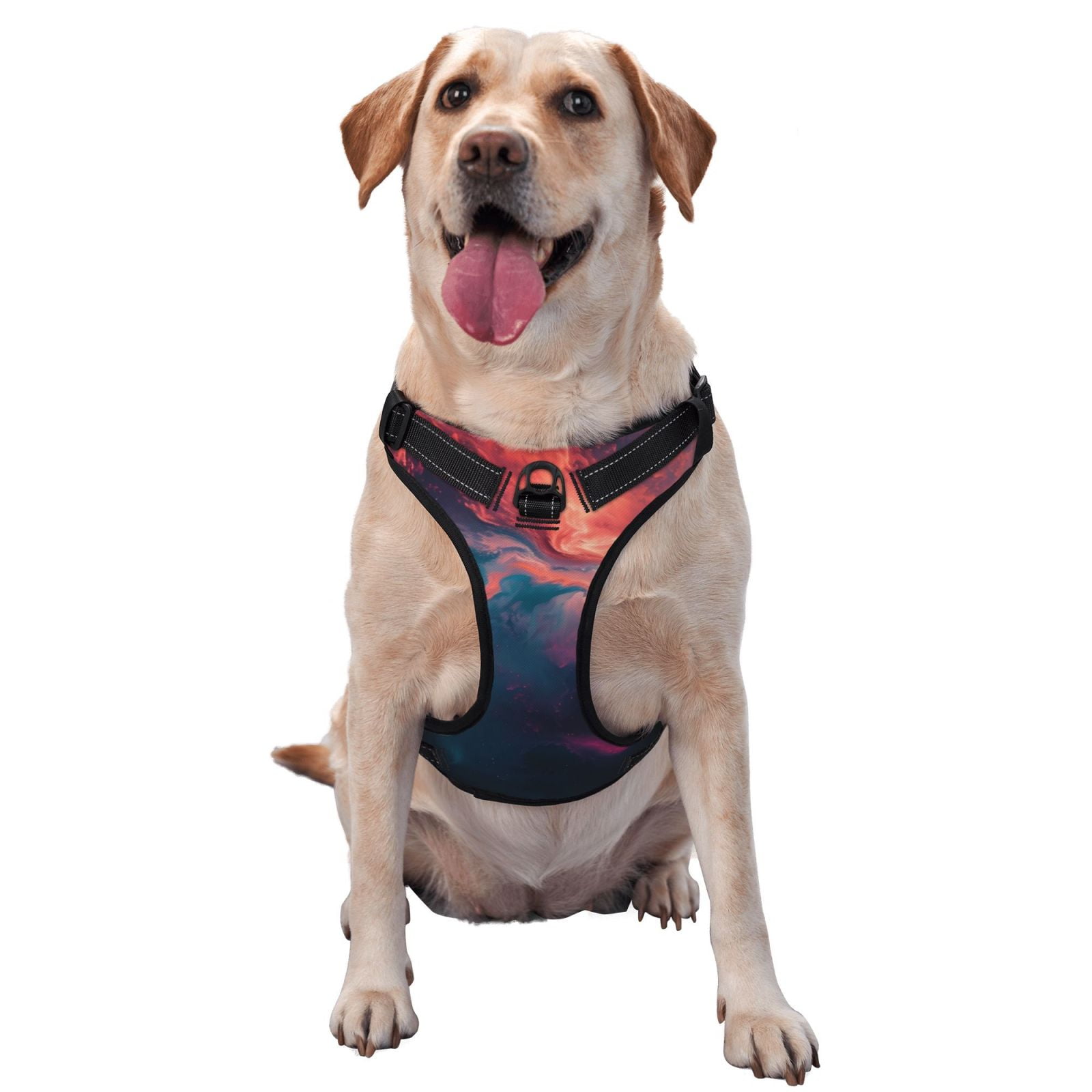 Vsdgher Cosmic Paint Swirl Dog Harness, No-Pull Pet Harness, Dog Vest, Pet Vest for Small to Large Dogs-Medium