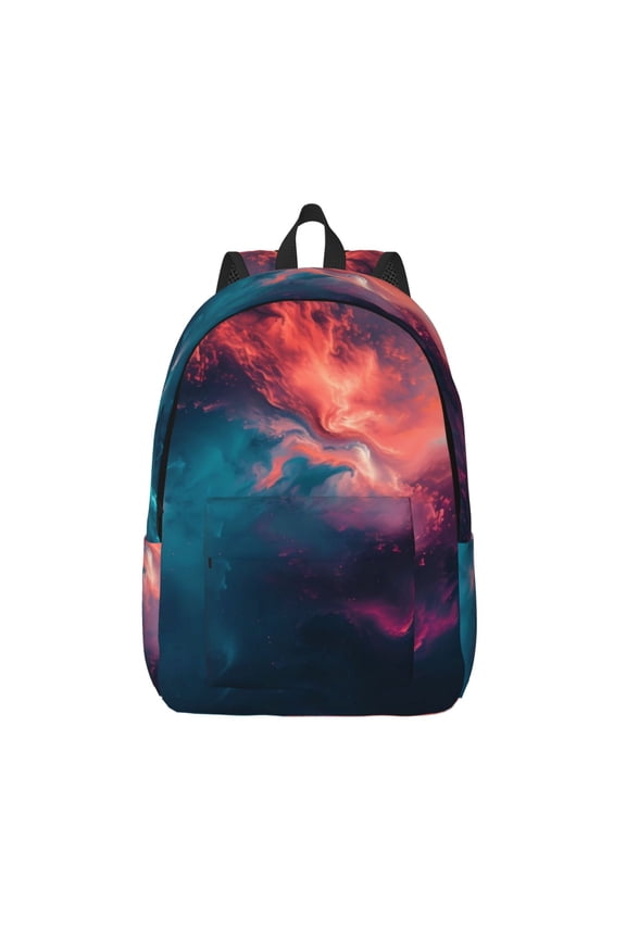 Cosmic Paint Swirl Print Canvas Backpack Travel Rucksack Unisex Knapsack 15.7/17.7Inch Laptop Backpack for Work,College -Small