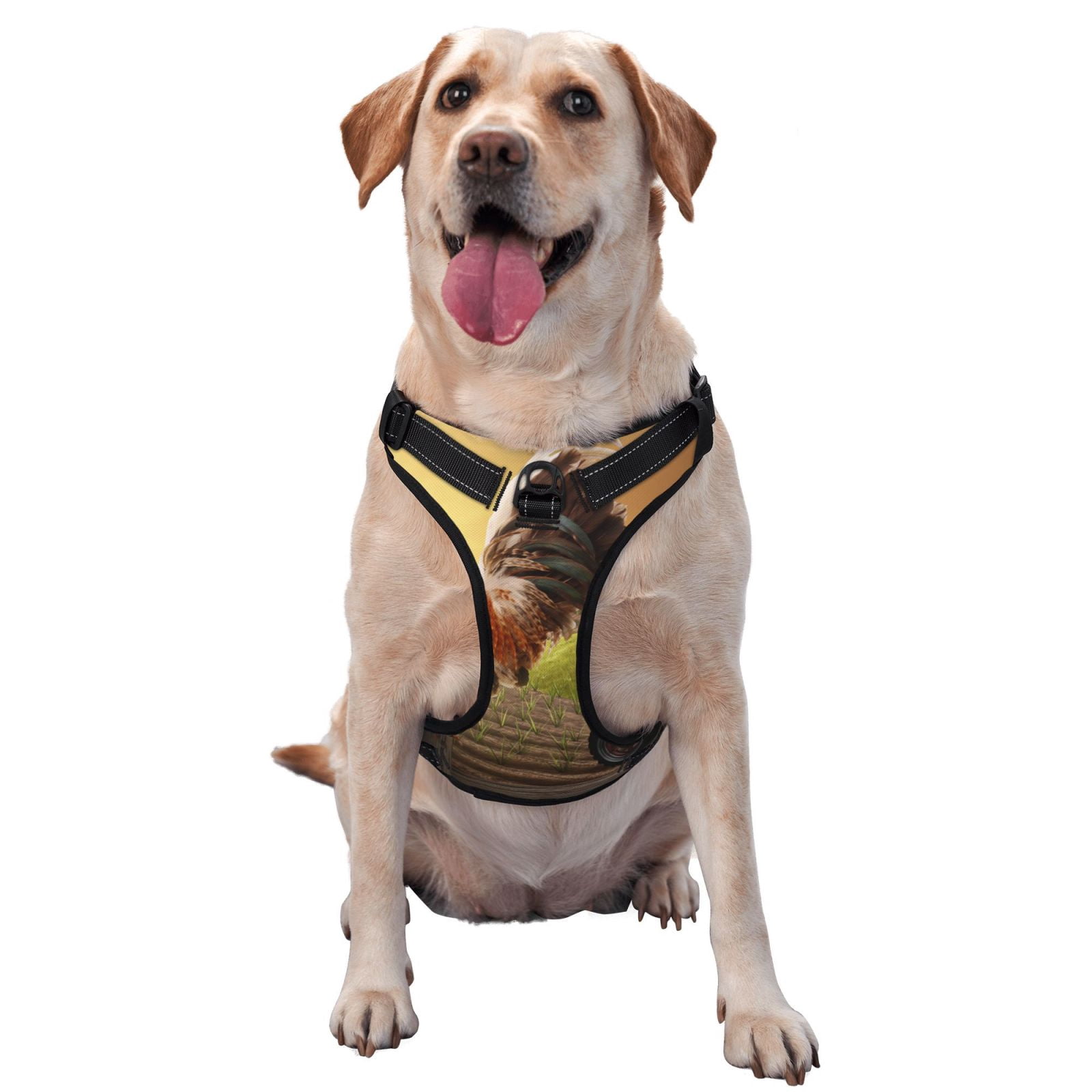 Vsdgher Country Farm Morning Rooster Dog Harness, No-Pull Pet Harness, Dog Vest, Pet Vest for Small to Large Dogs-Small