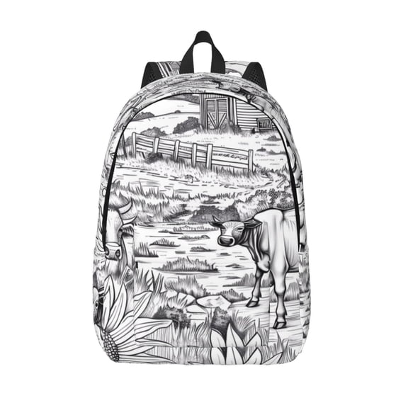 Vsdgher Country Farm Scene Print Canvas Backpack Travel Rucksack Unisex Knapsack 15.7/17.7Inch Laptop Backpack for Work,College -Small