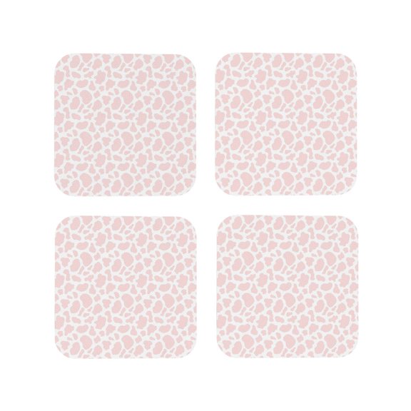 Vsdgher Cow 1 Leather Coasters for Drinks, Durable Drink Coasters 4 Set for Tabletop Protection, Luxurious Home Décor and Housewarming Gift ( {designName})Square