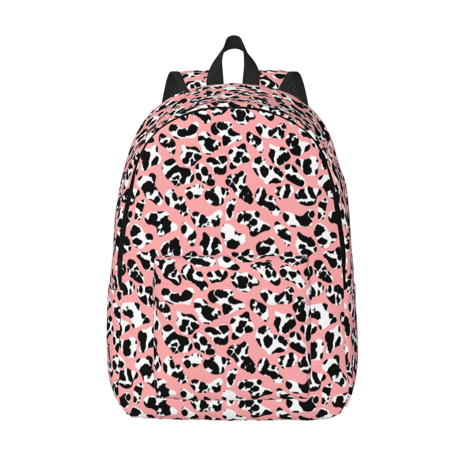 Vsdgher Cow Animal Skin Print Canvas Backpack Travel Rucksack Unisex Knapsack 15.7/17.7Inch Laptop Backpack for Work,College -Small