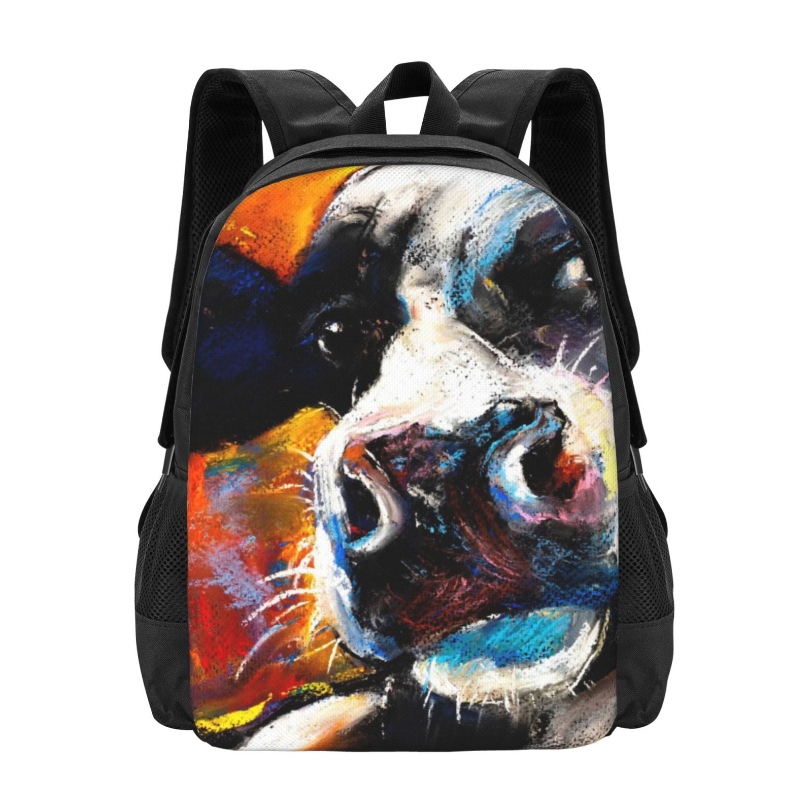 Vsdgher Cow Print Backpack for Women Men School Bookbag with Laptop Compartment for College Work Travel, Simple Fashion Casual Daypack, Fit 15" Laptop
