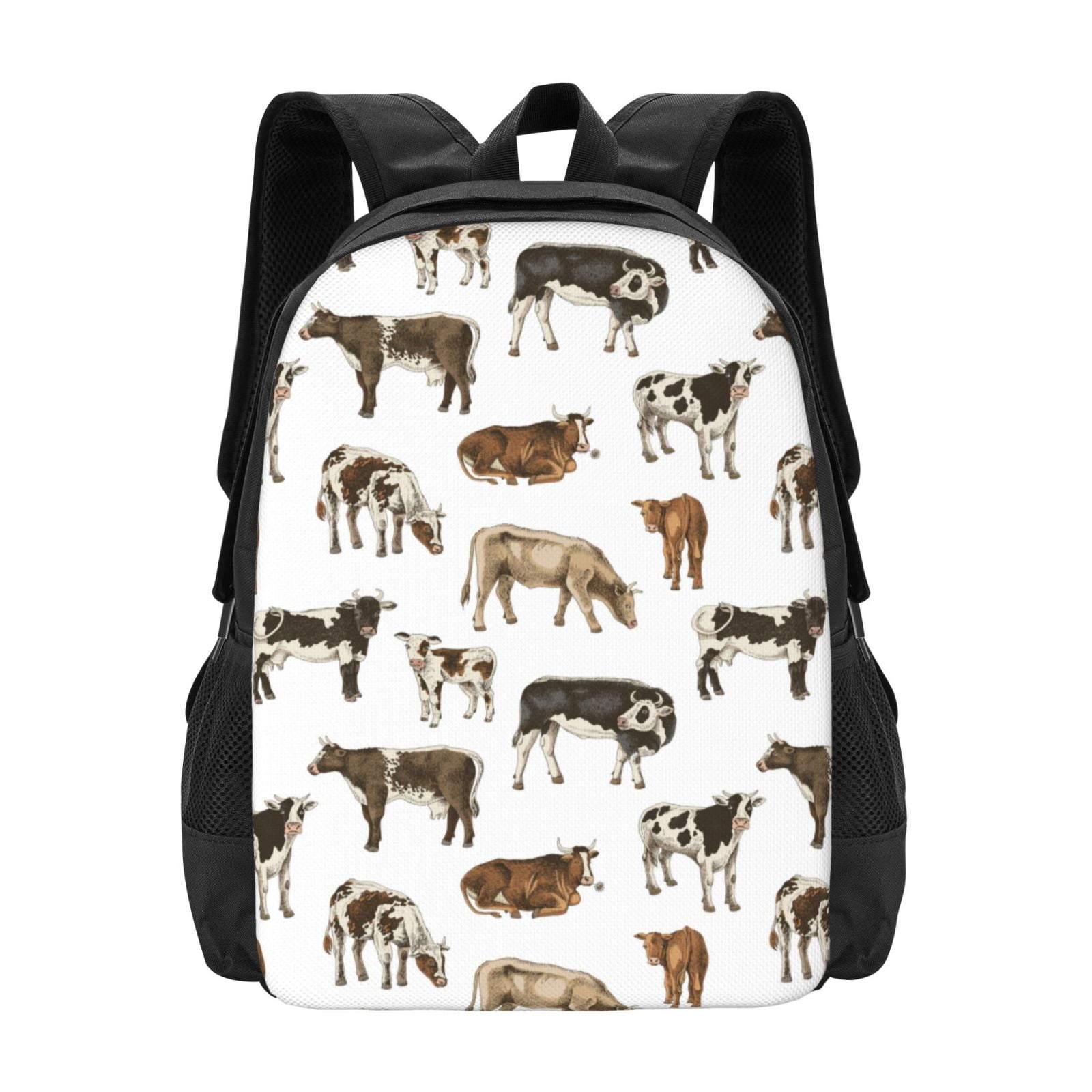 Vsdgher Cow Print Backpack for Women Men School Bookbag with Laptop Compartment for College Work Travel, Simple Fashion Casual Daypack, Fit 15" Laptop