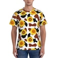 thumbnail image 1 of Vsdgher Cow Print Sunflower Print Men's Dry Fit Mesh Athletic Shirts Moisture Wicking Tennis T-Shirt Tops, 1 of 1
