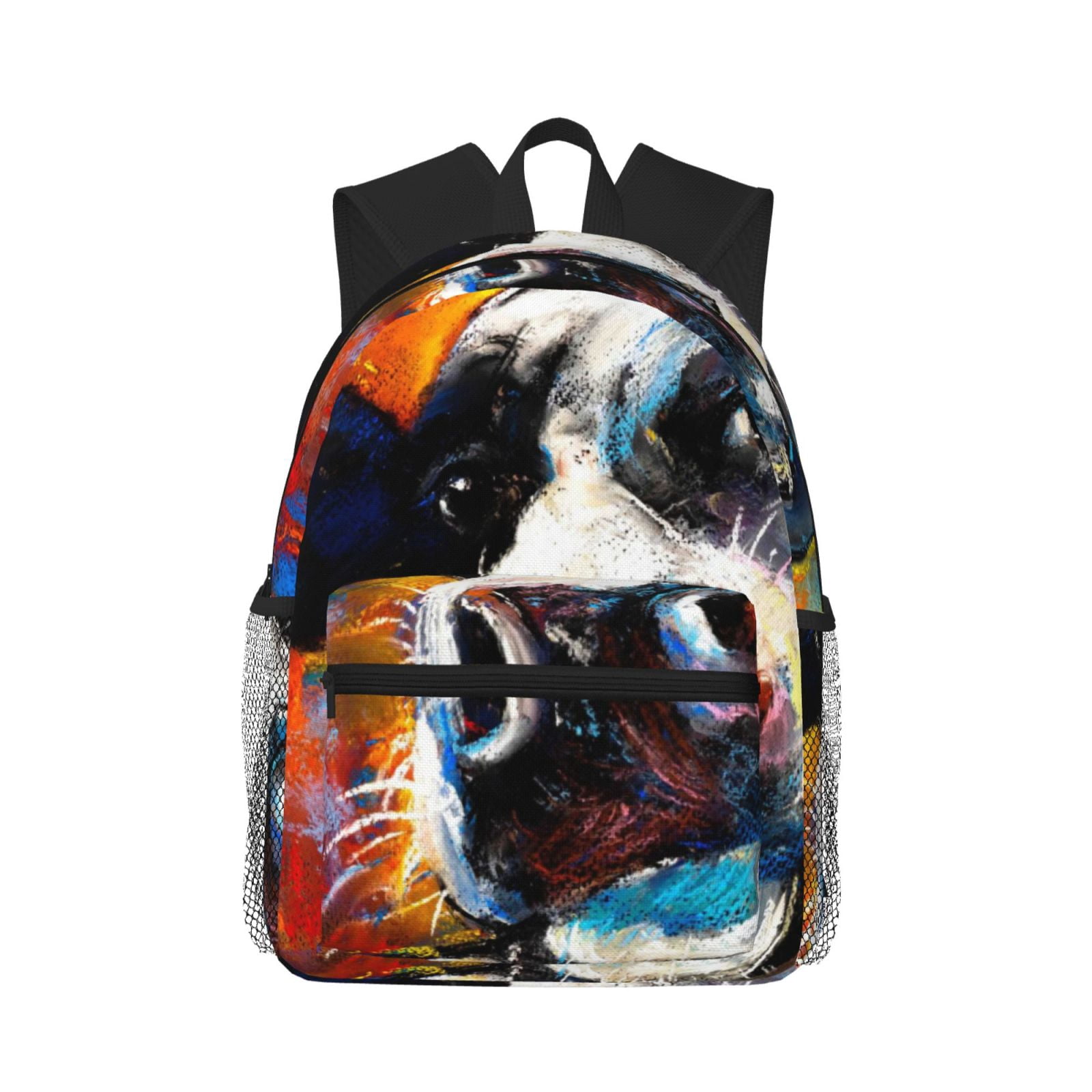 Vsdgher Cow Print Unisex Large Capacity Bookbag Schoolbag Casual Daypack for High School/College/Teens/Travel/Work