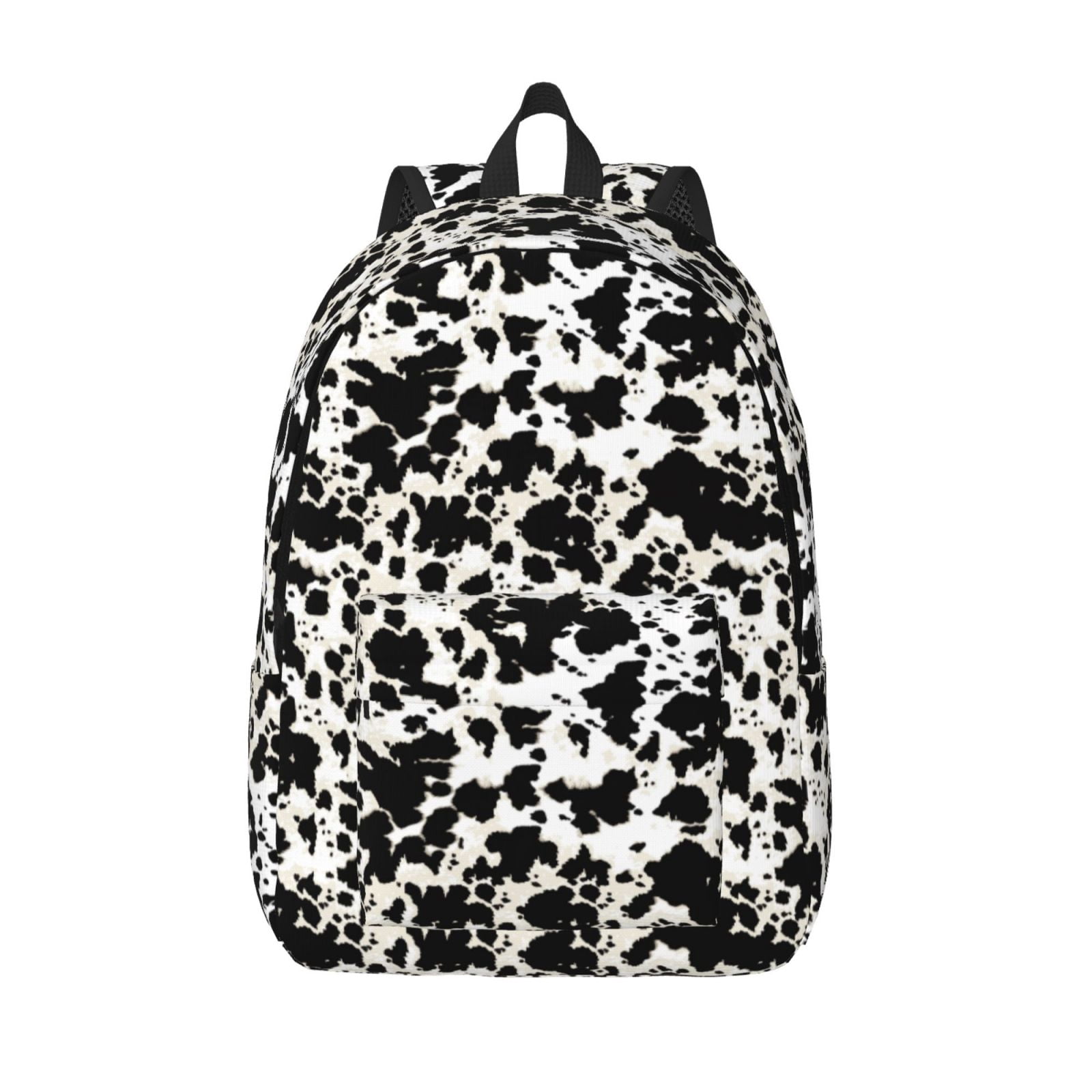 Vsdgher Cow Skin 1 Print Canvas Backpack Travel Rucksack Unisex Knapsack 15.7/17.7Inch Laptop Backpack for Work,College -Small