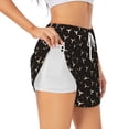 thumbnail image 1 of Vsdgher Cow Skulls Print Women's Running Double Layer Shorts High Waisted with Pockets Elastic Yoga Workout Athletic Gym Sports, 1 of 8