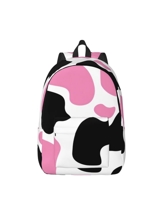 Cow Spots Print Canvas Backpack Travel Rucksack Unisex Knapsack 15.7/17.7Inch Laptop Backpack for Work,College -Small