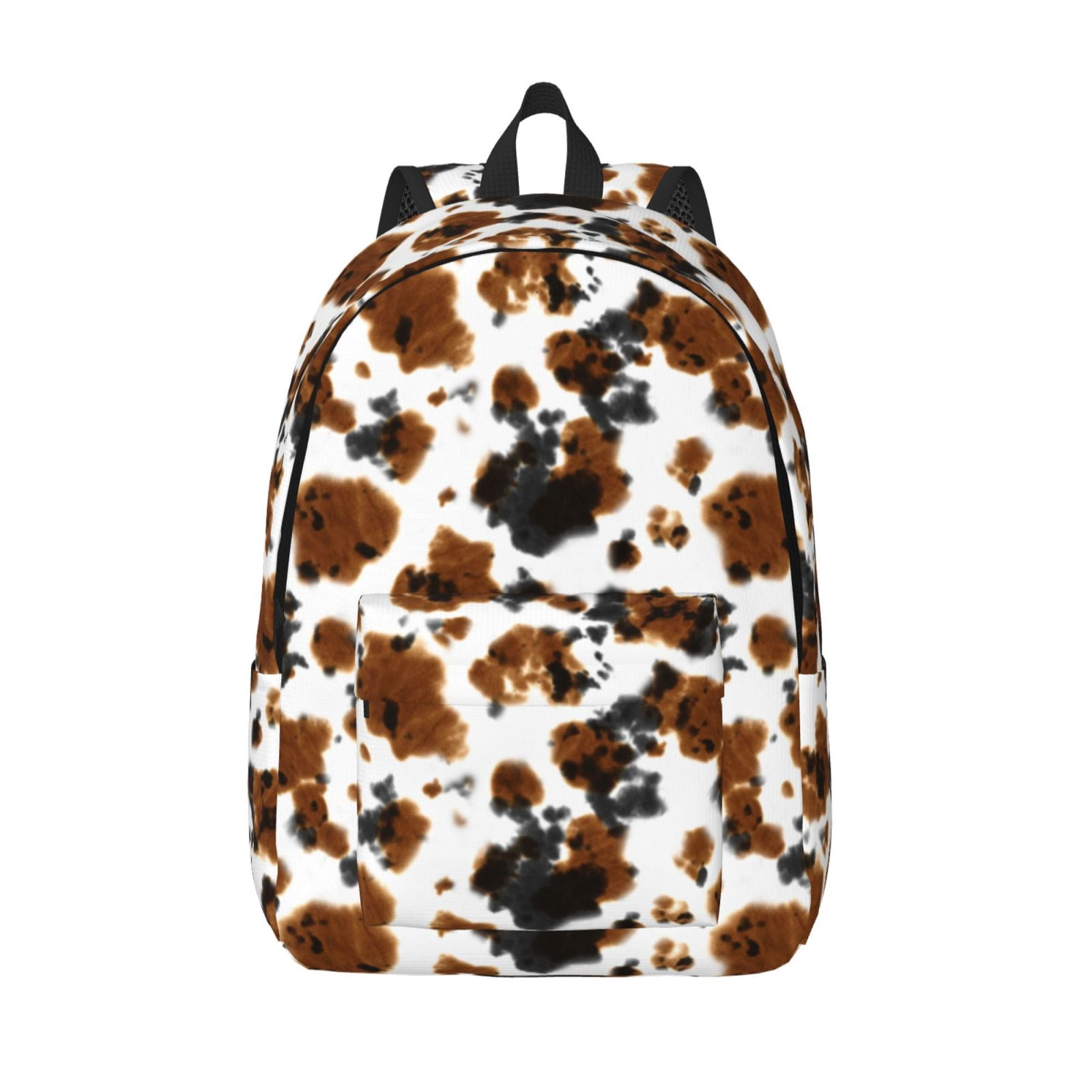 Vsdgher Cow Tie Dye Print Canvas Backpack Travel Rucksack Unisex Knapsack 15.7/17.7Inch Laptop Backpack for Work,College -Small
