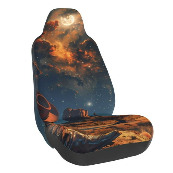Vsdgher Cowboy Boots Under Starry Sky for Automotive Seat Covers for Cars Trucks and SUVs, Universal Fit Anti-Slip Bucket Seat Protector for Cars,Vehicle Seat Protector for Front Seats