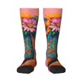 thumbnail image 1 of Vsdgher Cowboy Boots With Flowers Knee Socks, High Socks Long Stretchy Sock Women Knee High Stocking, Long Socks for Women, 1 of 6