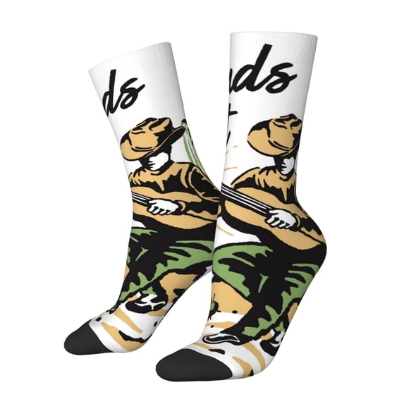 Vsdgher Cowboy Playing Guitar Crew Socks for Men & Women, Breathable Casual Athletic Ankle Socks
