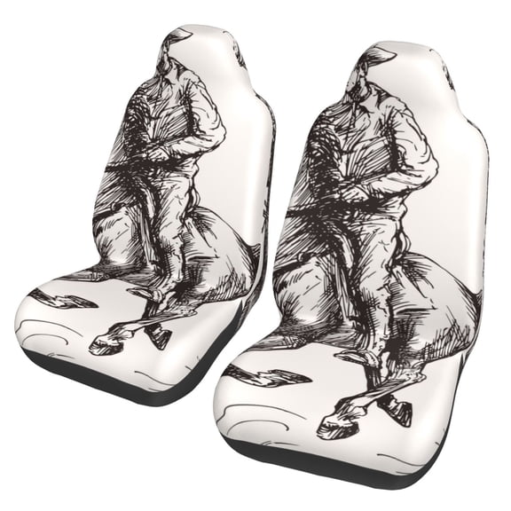 Vsdgher Cowboy Ride A Horse Automotive Seat Covers for Cars Trucks and SUVs Car Seat Covers for Truck Seat Protectors Set of 2