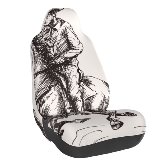 Vsdgher Cowboy Ride A Horse for Automotive Seat Covers for Cars Trucks and SUVs, Universal Fit Anti-Slip Bucket Seat Protector for Cars,Vehicle Seat Protector for Front Seats
