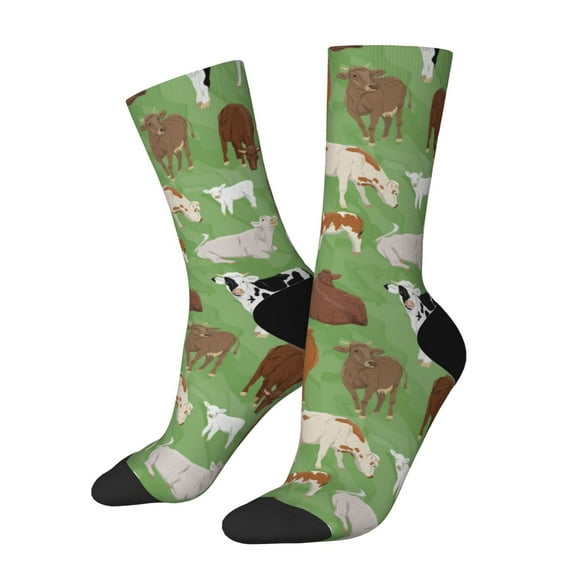 Vsdgher Cows And Calves Crew Socks for Men & Women, Breathable Casual Athletic Ankle Socks